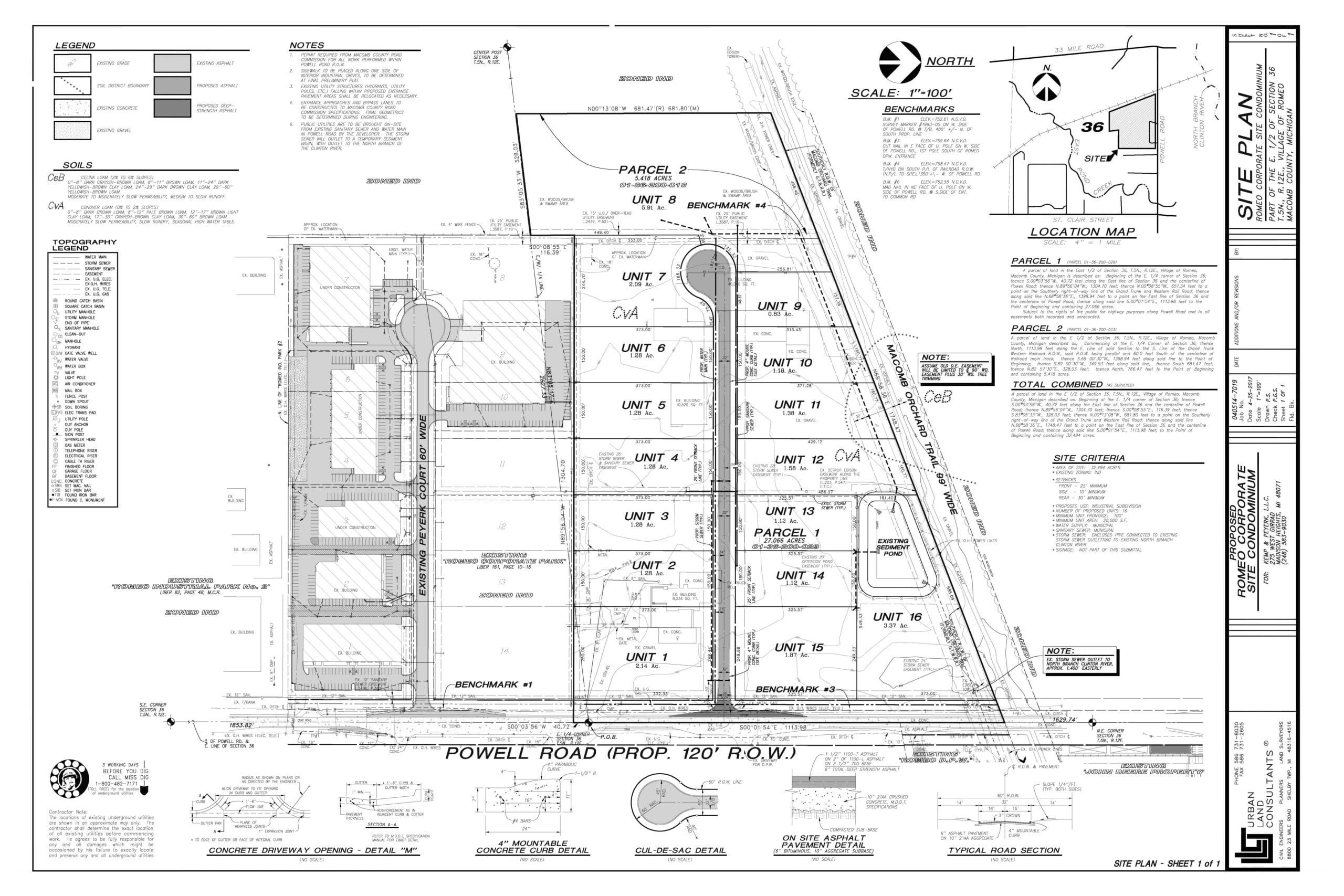 Industrial development land available in Romeo Michigan